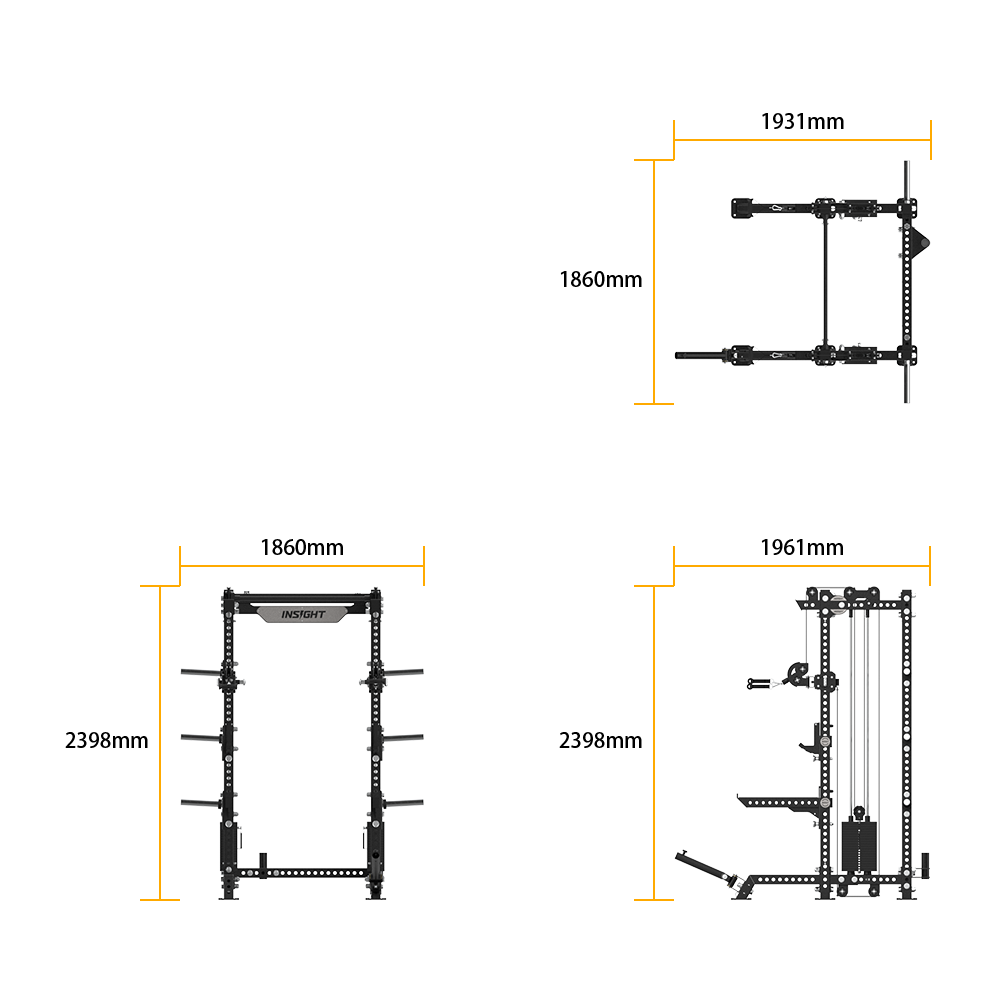 Insight- Half Rack With Dual Pulley RR-HR-75-03